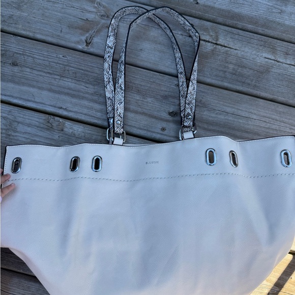 Blush Cream Tote with Snakeskin Straps - Picture 5 of 5